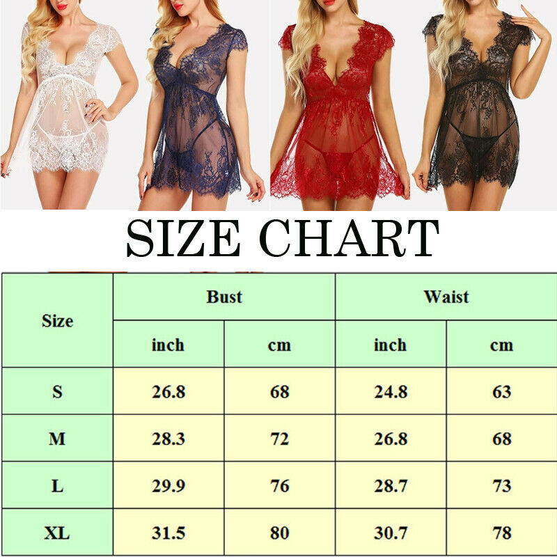 Sexy Lingerie Babydoll Womens Underwear Lace v-Neck See Through Temptation Lingerie Hot Sale Erotic Sleepwear G-String