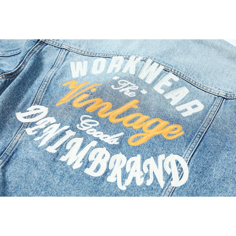 SIMWOOD 2021 New Denim Jacket Men Back embroidery letter high quality plus size outwear jackets brand clothing SJ120024
