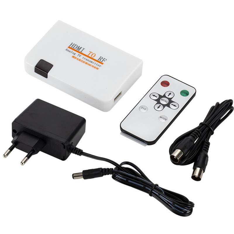 For TV Converting TV Transmitter Box HDMI-compatible To RF Coaxial Converter Box Adapter Cable with Remote Control Power