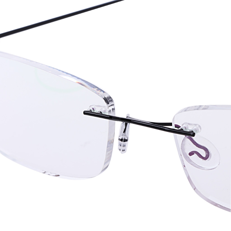 Ultralight Titanium Rimless Rectangular Glasses Spectacles Eyeglass Frame Eyewear L4ME