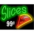 Slices with Price Panel NEON SIGN REAL GLASS BEER BAR PUB LIGHT SIGNS store display Restaurant Advertising dinning Lights 17*14"
