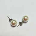 Simple Ivory Pearl Stud Earrings
