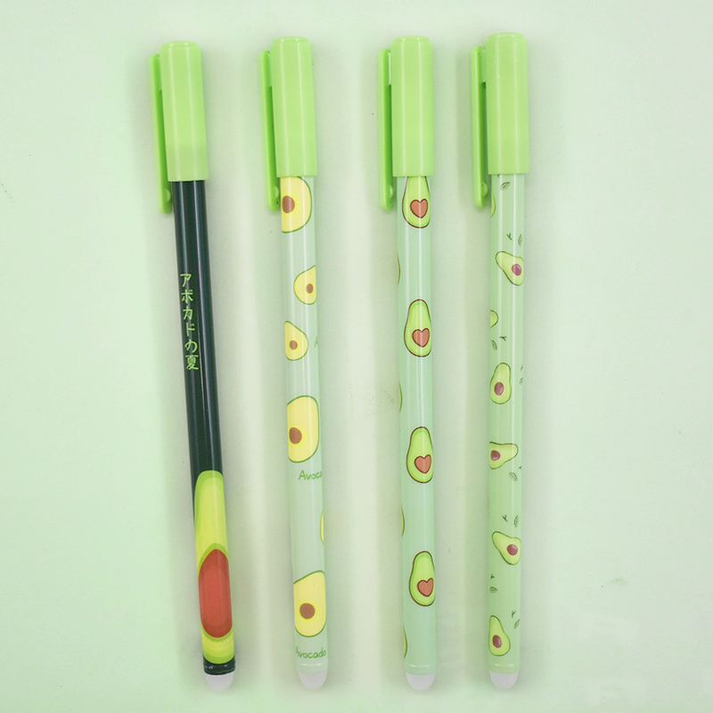 2 Pcs Kawaii Fruit Neutral Pen Cute Avocado Gel Pen 0.5mm Black Blue Ink Pen For Kids Gifts School Office Stationery Supplies