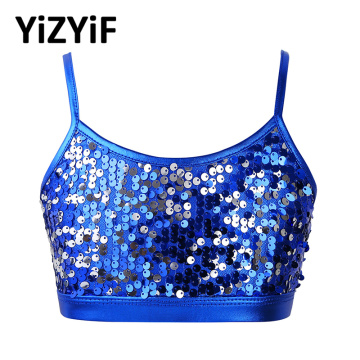 Cheerleader Costume Crop Top Kid Girls Dancewear School Stage Performance Dance Competition Costume Bra Tops Cheerleader Uniform