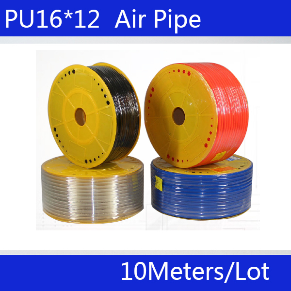 Free shipping PU Pipe 16*12mm for air & water 10M/lot Pneumatic parts pneumatic hose luchtslang air hose ID 12mm OD 16mm