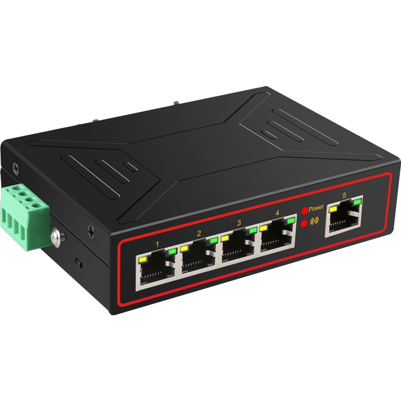 Diewu 5 Ports Industrial Metal Case Ethernet Switch 10/100Mbps Rj45 Signal Strengthen Vlan Network Switch