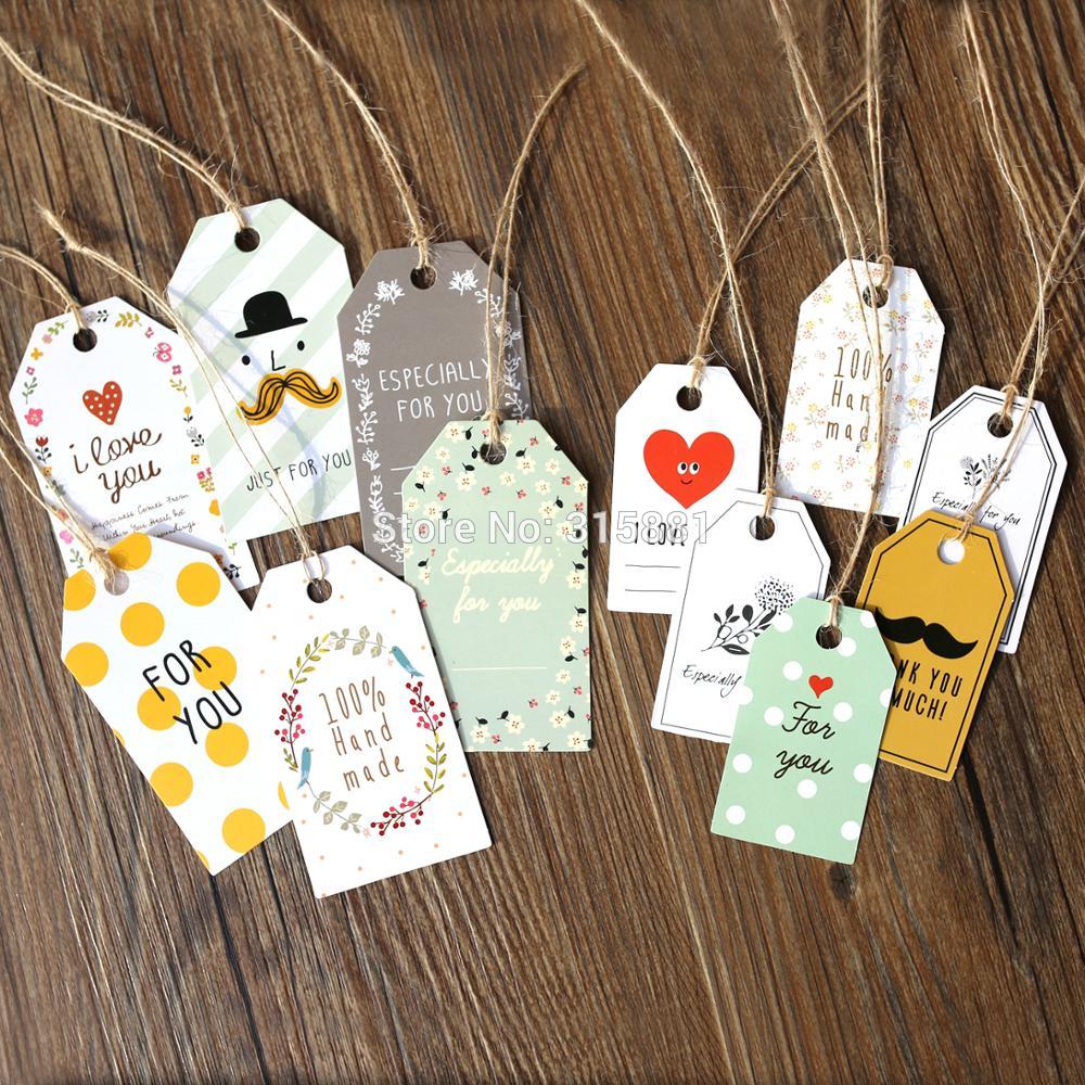 Paper tag, Gift decoration tag, DIY Blank Price Hang Tag Birthday Wedding Party Paper Cards Gift Tag 12designs 100pcs/lot