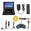 7.8 Inch Portable HD TV Home Car Mobile DVD Player VCD CD MP3 DVD Player USB SD Cards RCA TV Cable Game 16:9 Rotate LCD Screen