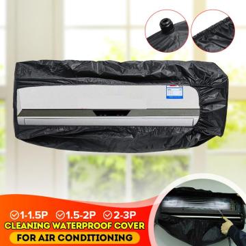 Black Air Conditioner Cover Cleaning Dust Washing Cover Clean Waterproof Protector for 1-1.5P 1.5-2P 2-3P Air Conditioners