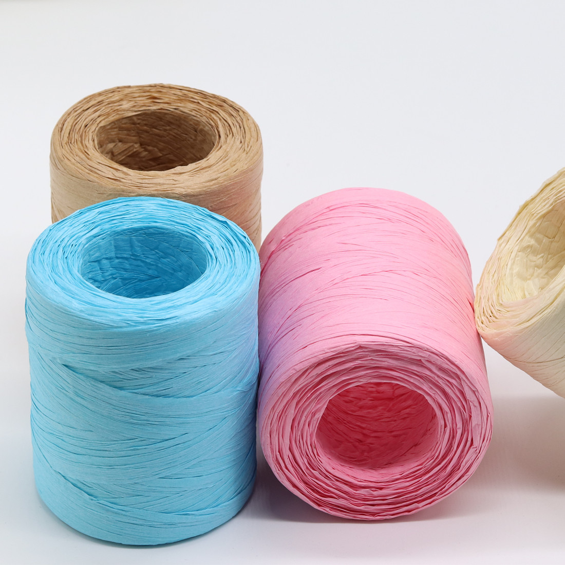 Natural Raffia Straw Yarn Cool Ventilate Hand Crocheting Yarn for Handmade Hats Bags Toys Diy Eco-friendly Hand Knitting Thread