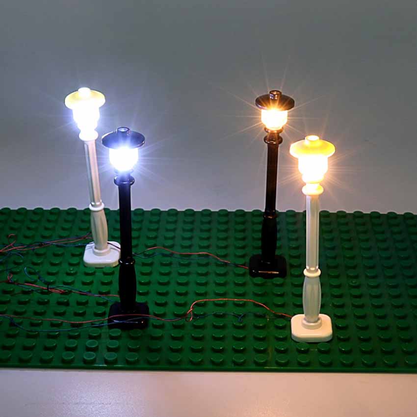 Brick Toys LED lamp Street View Light Building Block Park Road Lamp Post Building Block USB Luminous Parts City Spotlight Gift