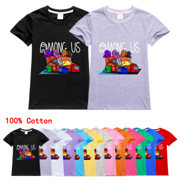 New Game Among Us Boys T-shirt Girls T Shirt Kawaii Summer cotton Kids Tops Cartoon Graphic Tees Funny Harajuku Children Tshirt
