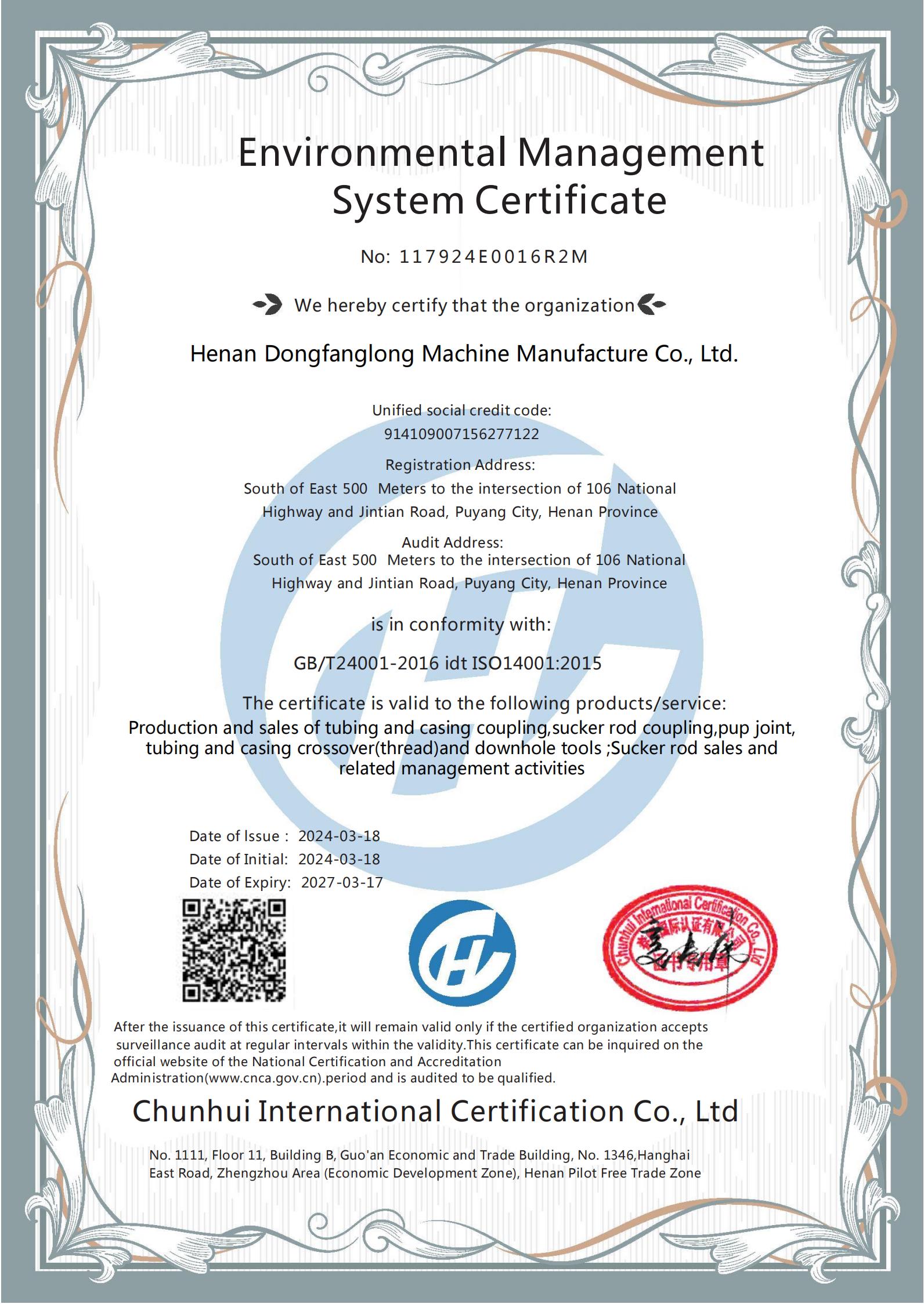 Environmental Management System Certificate_00