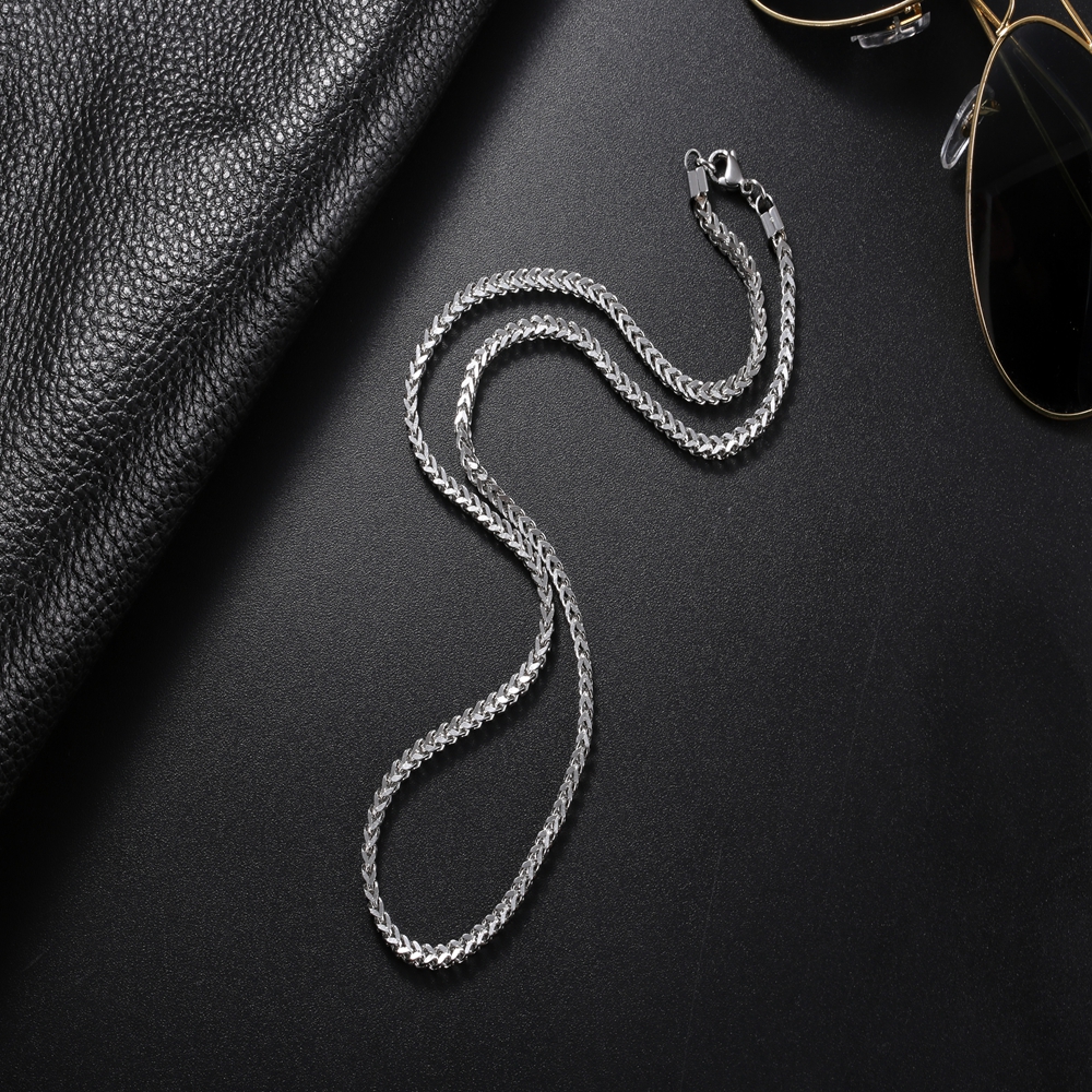 Stainless Steel Link Necklace Men 18-30 inch 3-6MM Colar Masculino Cuba Male Long Curb Double Chain Necklaces Party Anniversary