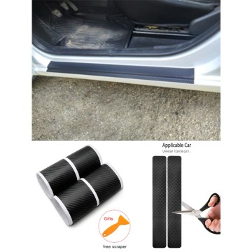 4PCS 5D 3D Car Carbon Fiber Door Threshold Stickers Used to Protect Car Pedals from Dust Scratches and Kicks