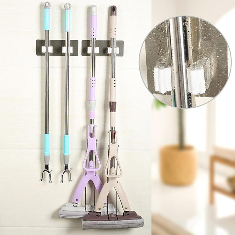 2018 Convenience Wall Mounted Mop Organizer Holder Hang Brush Broom Hanger Storage Rack Kitchen Home Bathroom Tool