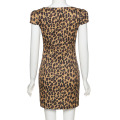 InsGoth Leopard Print Sexy Mini Dress Women Gothic Summer Bodycon V-neck Patchwork Vintage Dress Female Partynight Club Dresses