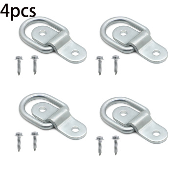 4 X For Trucks RV Campers Vans ATV Ropes Auto Fastener Clip Cargo Lashing Surface Mount Ring Staple Cleat Tie Down Ring Trailers