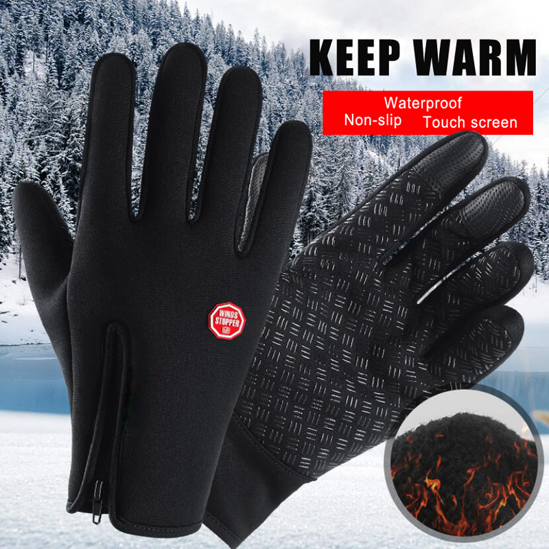 Winter Skiing Warm Waterproof Cycling Men's Gloves Camping Motorcycle Hiking Autumn Touch Screen Windproof Running Women Gloves