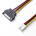 10pcs/lot SATA 15 Pin To mini 4 Pin Male to Female FDD Floppy Adapter Hard Drive Power Cable 18cm