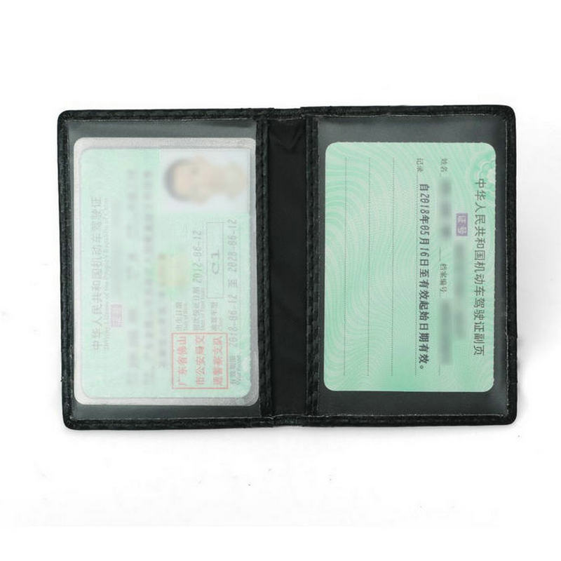 GENODERN RFID Credit Card Holder for Men Driver License Holder Carbon Fiber Pattern Card Case Mini Male Purse