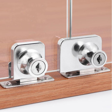 407 417 Single double door Glass Lock showcase Cabinet Push Sliding Locks For Wine cooler Furniture Hardware