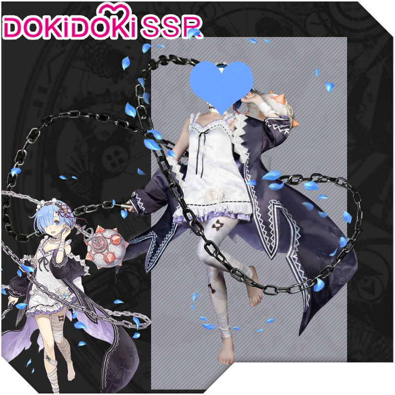 DokiDoki-SSR Anime Rem Cosplay Re Zero x Game SINoALICE Re: Starting life in a different world from zero Cosplay Women Costume