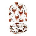Baby Hat Cotton Animal Printing Baby Cap Scarf Set Autumn Winter Children's Hats Caps For Boys And Girls