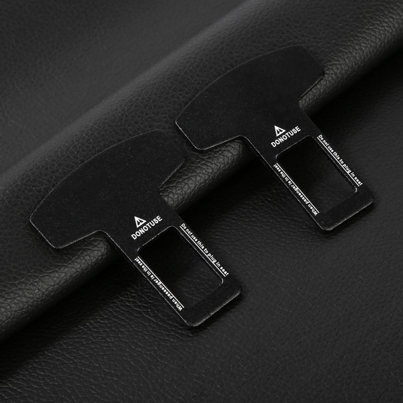 2pcs Seat Belt Buckle Real Carbon Fiber Trucks Car Safety Belt Buckles Alarm Canceler Stopper Seatbeltts Interior Accessories
