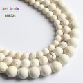Natural Matte White Mongolia Turquoisa Round Stone Beads for Jewelry Making DIY Bracelet 15inches 6mm 8mm 10mm