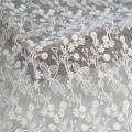 1 Yard Beige Cotton Flower Leaf Embroidery French Lace fabric Soft mesh For Wedding Dress Evening Gown Curtain Home Lace Fabric