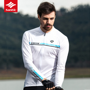 SANTIC Long Sleeve Men Cycling Jersey Breathable Quick Dry MTB Road Bike Tops Autumn Riding Jersey Bicycle Clothing 3 Style 2019