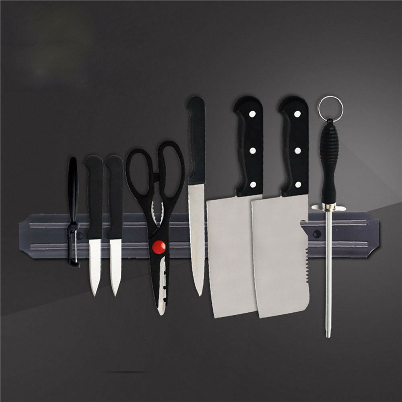 Strong Permanent Magnetic Wall Mounted Kitchen Knife Magnet Bar Holder Knife Display Rack Strip Storage Holder Chef Knife Rack