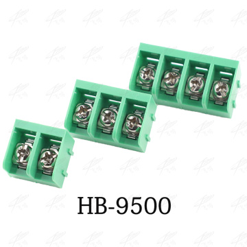 10pcs/lot Pitch 9.5mm Straight Pin 2P 3P 4P Barrier Screw PCB Terminal Block Wire Connector blocks HB-9500 Green