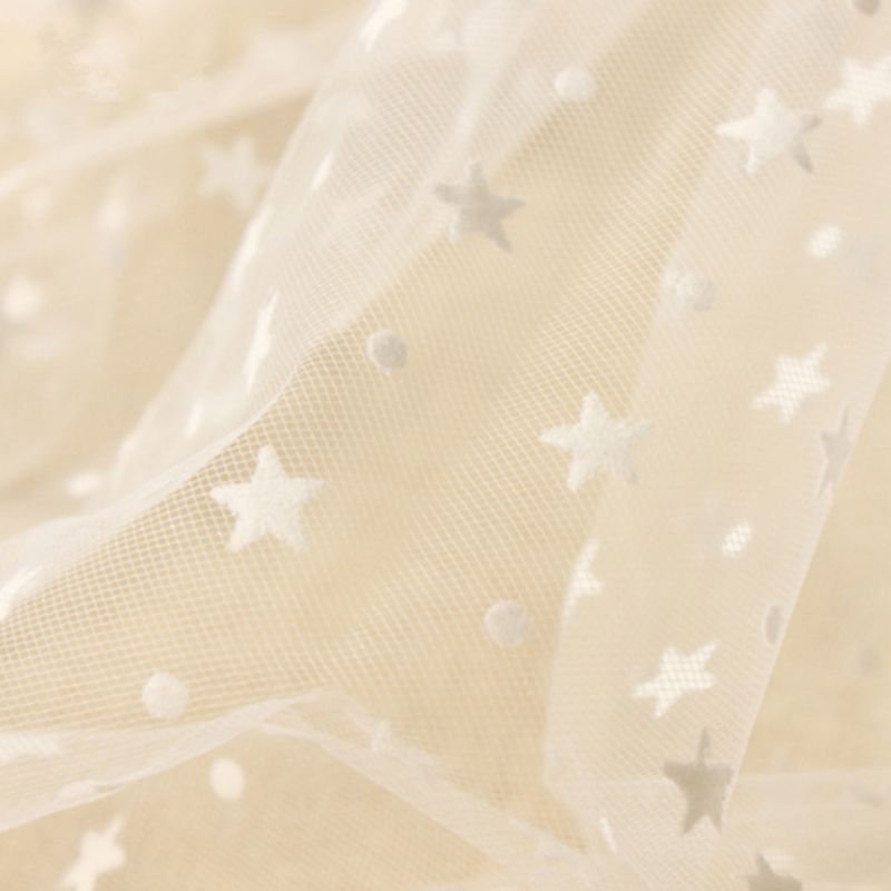 2 Tier Double Layer Women Wedding Veil Five-Pointed Star Polka Dot Print Tulle Retro Bridal Veil Night Party Costume With Comb