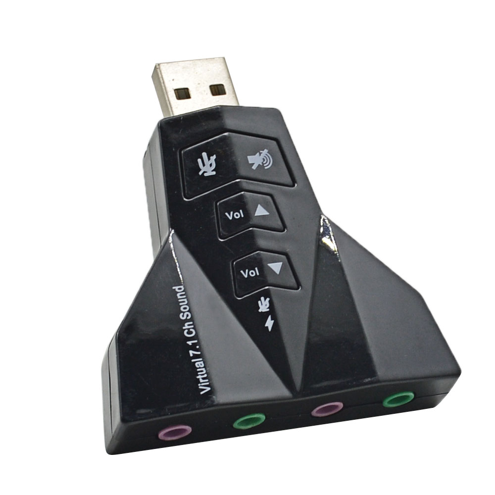 3D External USB Audio Sound Card Adapter Virtual 7.1 Channel 3D Audio Headset 3.5mm For PC Laptop WinXP/78 Linux MacOS