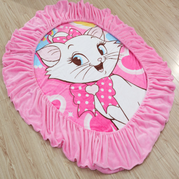 Disney Flannel Marie Cat Fitted Sheet with Rubber Mattress Cover for Children's Bed 1.2m 1.5m 1.8m Bed