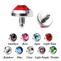40piece/box Flat CZ Crystal Dermal Anchor Tops with 16g Thread Skin Piercing Jewelry mixed colors