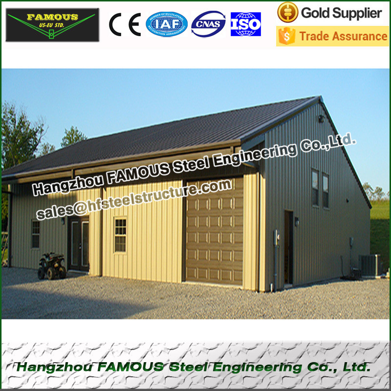 Steel structure prefabricated metal shed used for car garage