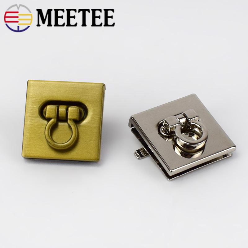 2/5pcs Square Handbag Turn Lock Clasp Buckles for Bags Purse Metal Clasps DIY Hardware Part Accessories Leather Craft