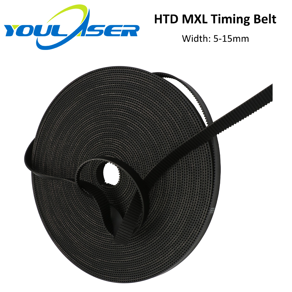 YOULASER MXL Open-Ended Timing Belt Transmission Belts Rubber Width 5mm For Fiber YAG Pully CO2 Laser Engraving Cutting Machine