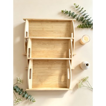Rectangular bamboo fruit coffee tea tray