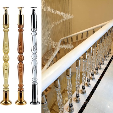 Custom Acrylic Column, shopping mall handrail column hanging glass stair column construction project crystal column railing