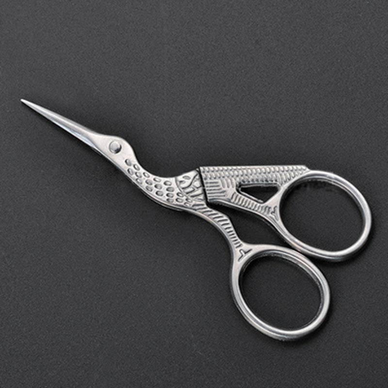 New Stainless Steel Scissors Retro Crane Shape Stork Embroidery Sewing Tools Measures Craft Shears CrossStitch Scissors QP2