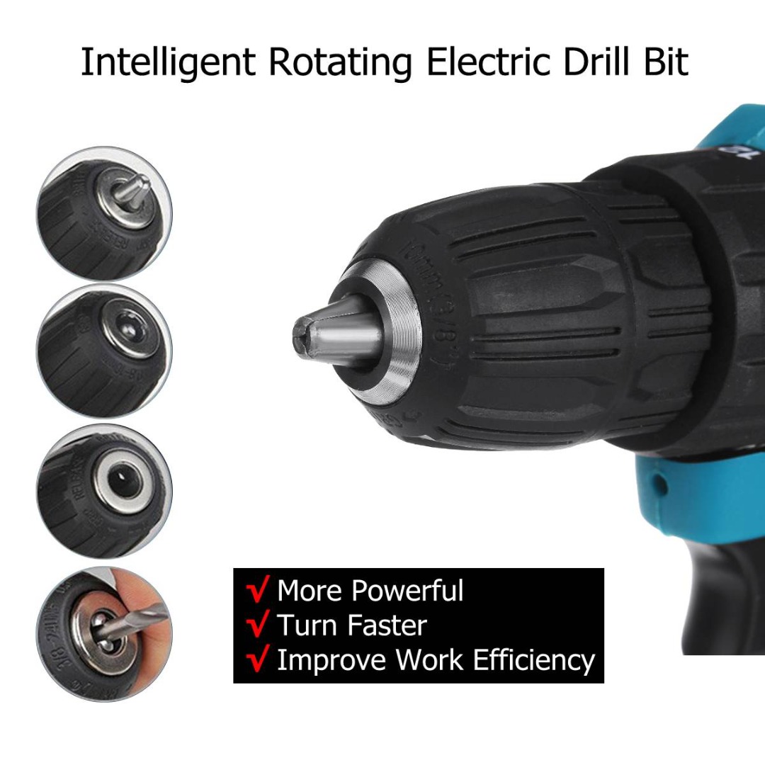150NM Rechargeable Cordless Screwdriver 18V 10mm Brushless Electric Impact Drill with 6500mAh Battery Home DIY Power Tool