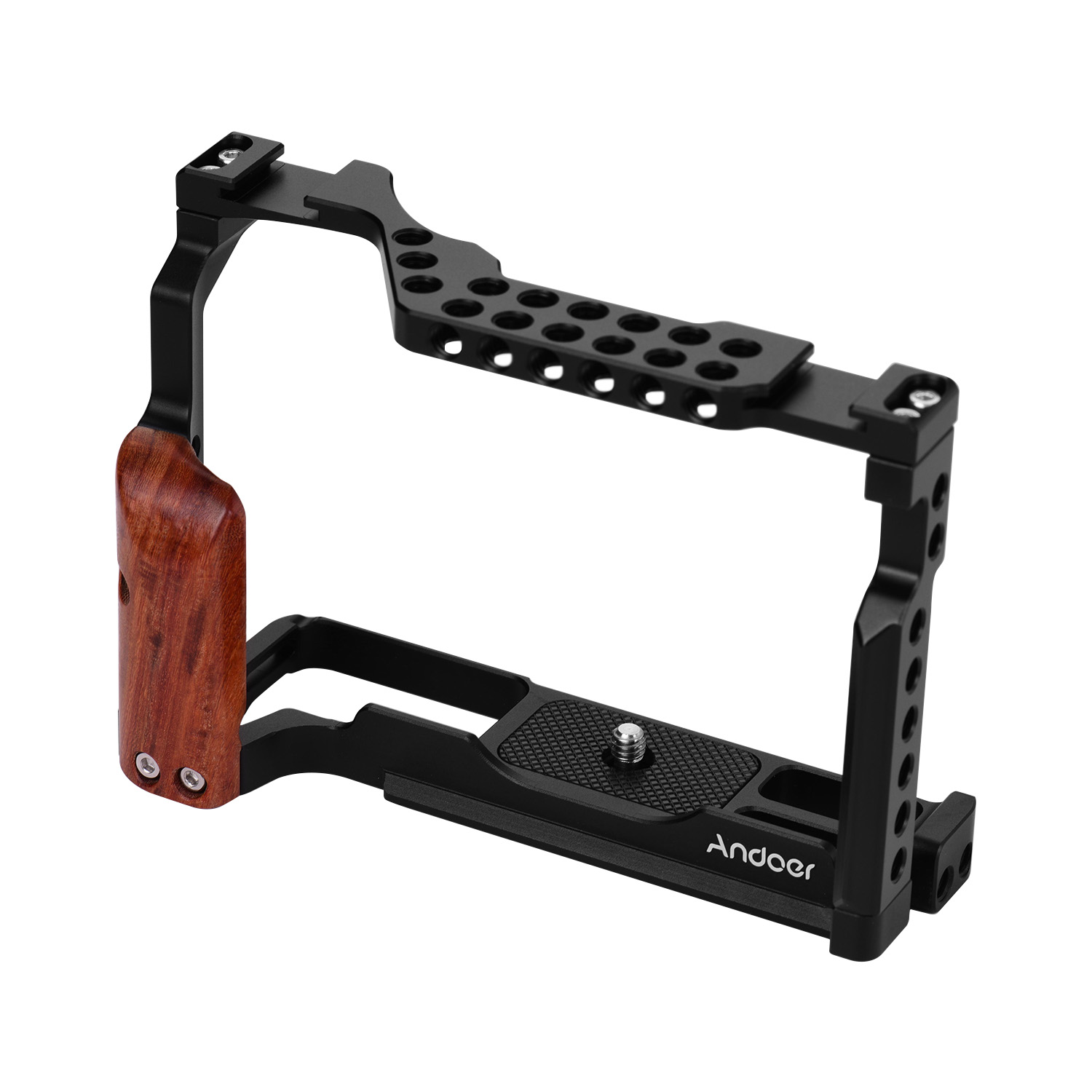 Andoer Aluminum Alloy Video Camera Cage with Dual Cold Shoe Mount Compatible with Fujifilm X-T3/X-T2
