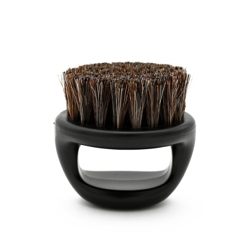 1 Pcs Ring Design Horse Bristle Men Shaving Brush Plastic Portable Barber Beard Brushes Salon Face Cleaning Razor Brush(black)