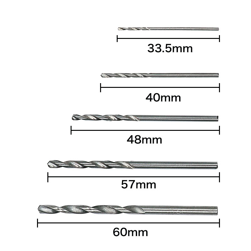 50/60Pcs/set HSS Titanium Coated Drill Bits High Speed Steel Drill Bits Set Tool High Quality Power Tools 1/1.5/2/2.5/3mm/3.5mm