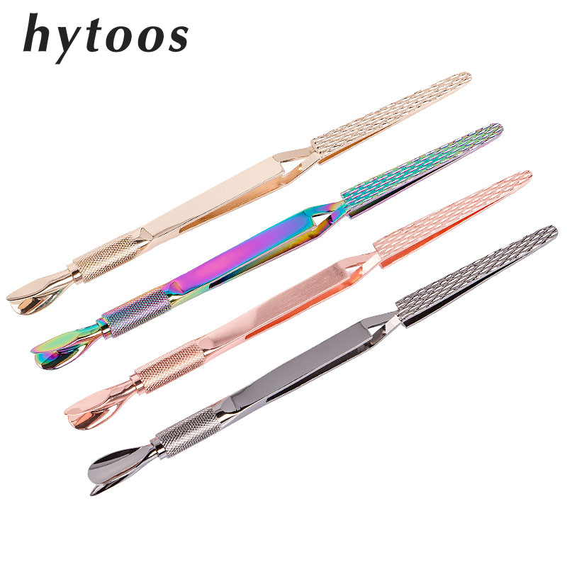 HYTOOS 1 Pc Dual-end Nail Art Multi-Function Sharping Clip Nipper Tweezer UV Gel Extend Remover Polish keratin Manicure Tool