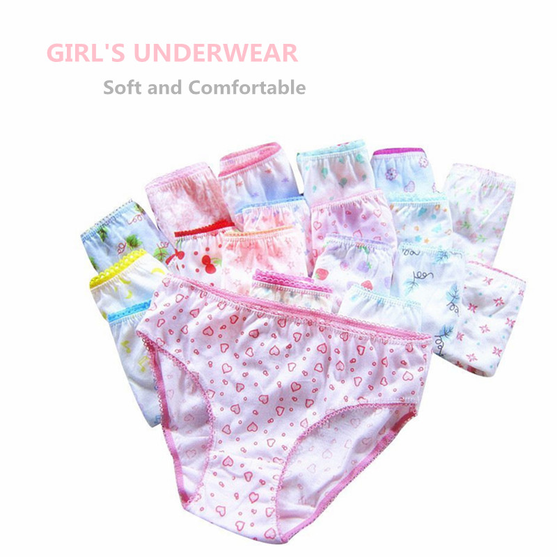 12 Pieces/Lot 100% Cotton Girls Underwear Chirdren Briefs Panties Kids Tnn0001